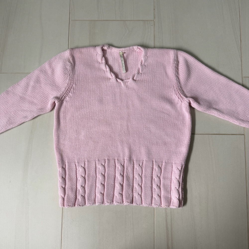 Pink Cable Knit Women's Sweater